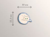 Стикер объемный "Тревожный котик Вата"