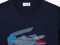 Мужская Футболка Lacoste из плотного хлопка с рисунком крокодила