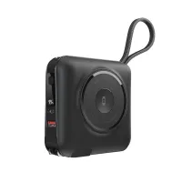 Внешний аккумулятор WiWU All-Round Qi 6 в1 Wi-P051 15000mAh 45W USB/Type-C/кабель Type-C, Lightning (черный)