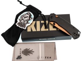 Складной нож Kizer T1 BD, сталь Elmax, рукоять титан, черный
