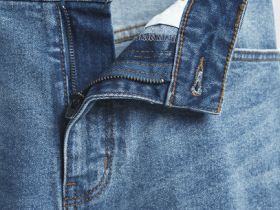 Расклёшенные джинсы с высокой посадкой, Синий