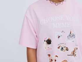 Футболка c AR-принтом для девочек, Розовый