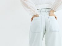 Широкие джинсы из плотного денима, Голубой