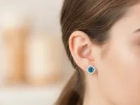 Пусеты из серебра с топазами э0671пс04250361