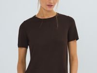 Базовый джемпер с коротким рукавом, Коричневый