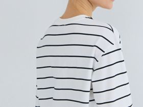 Лонгслив в полоску, Белый