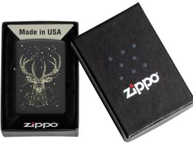 Зажигалка ZIPPO Deer с покрытием Black Matte, латунь/сталь, черная, матовая