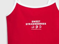 Короткий топ с принтом для девочек, Красный