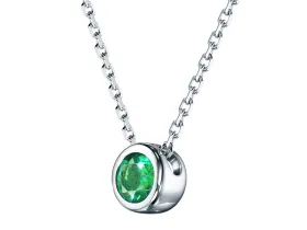 Колье из серебра с изумрудом э0678кл02220890