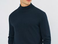Базовый джемпер с воротником-стойкой, Синий