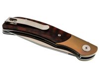 Складной нож Petrified Fish Hourglass, сталь K110, рукоять дерево, snake wood