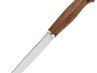 Кованый нож Финский, сталь 65х13, рукоять орех