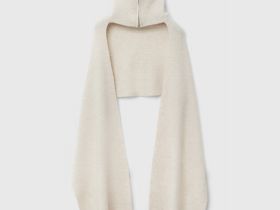 Шарф с воротником на молнии, Бежевый