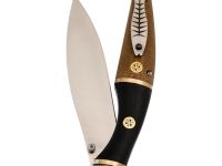 Складной нож Reptilian Трапёр-01 лимитированная версия, сталь D2, рукоять черный G10/коричневая микарта