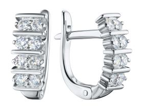 Серьги из белого золота с бриллиантами э4701сг01190800