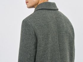 Однобортное пальто в клетку, Коричневый