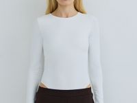 Боди с длинным рукавом, Бежевый