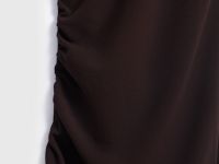 Трикотажное платье со сборками, Коричневый