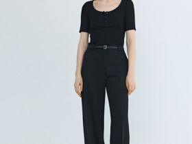 Футболка с вырезом "хенли", Черный