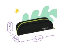 Пенал-косметичка 1 отделение Berlingo "Yellow zip" 220*75*55 см, полиэстер