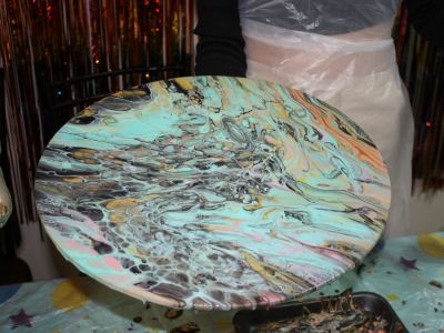 Создание интерьерной картины в стиле FluidArt на холсте