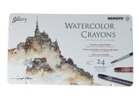 Набор мелков акварельных Mungyo "Gallery" 24 цветов, металлическая коробка