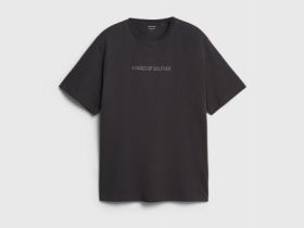 Футболка с текстовым принтом, Серый