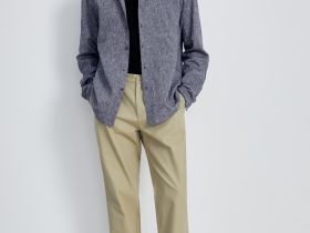 Рубашка из льна с длинным рукавом