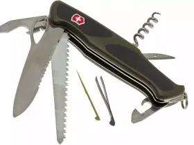 Многофункциональный складной нож Victorinox, сталь X55CrMo14, рукоять нейлон/эластомер, черно-зеленый