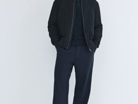 Утеплённый бомбер, Синий