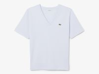 Женская футболка Lacoste свободного кроя из мягкого хлопка с V-образным вырезом
