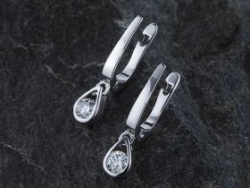 Серьги из белого золота с бриллиантами э4001сг07120600