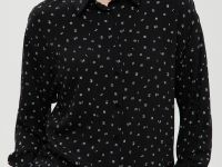 Блузка свободного кроя с отложным воротником