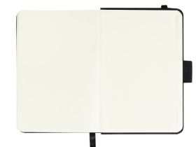 Скетчбук Гамма "Студия" А6 100 л 110 г, черный, твердая обложка, на резинке, слоновая кость