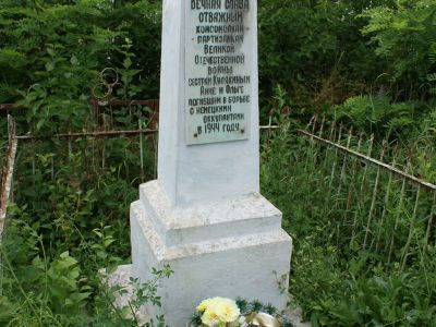 Братская могила подпольщиц А.А. и О.А.Кулякиных