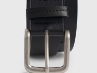 Ремень с широкой металлической пряжкой, Черный