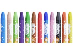 Набор мелков масляных Гамма "Малыш" 12 цв, шестигранные, пластиковый стакан-подставка