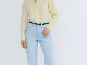 Рубашка из хлопка, Желтый