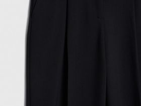 Прямые брюки со складками, Черный