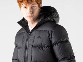 Мужская утеплённая куртка Lacoste стандартного кроя с отстёгивающимся капюшоном