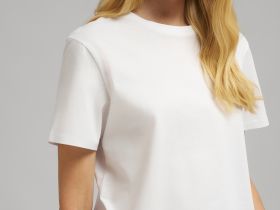 Футболка прямого кроя из мерсеризованного хлопка