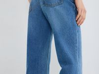 Прямые джинсы с высокой посадкой, Синий