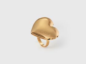 Кольцо-локет в форме сердца, Золотой