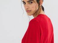 Укороченный кардиган на пуговицах, Красный