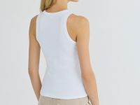 Базовый топ в рубчик, Белый