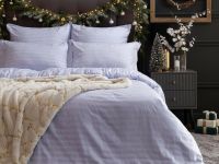 Постельное белье Сиреневый туман/Lilac mist, страйп-сатин