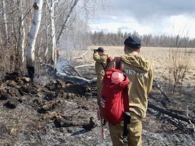 Ландшафтный пожар локализовали в пяти км от села Сунтар