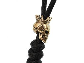 Бронзовая бусина "Коронованный череп" с темляком