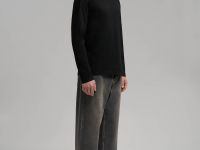 Лонгслив прямого кроя из мерсеризованного хлопка