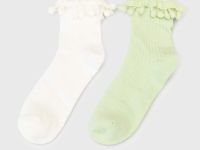 Носки в рубчик с помпонами для девочки 2 пары Глория Джинс